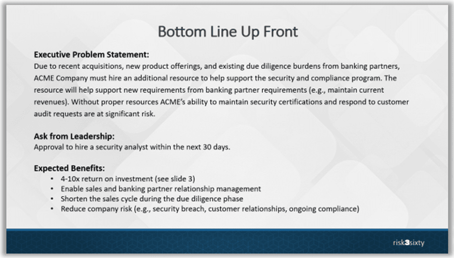 Bottom Line Up Front