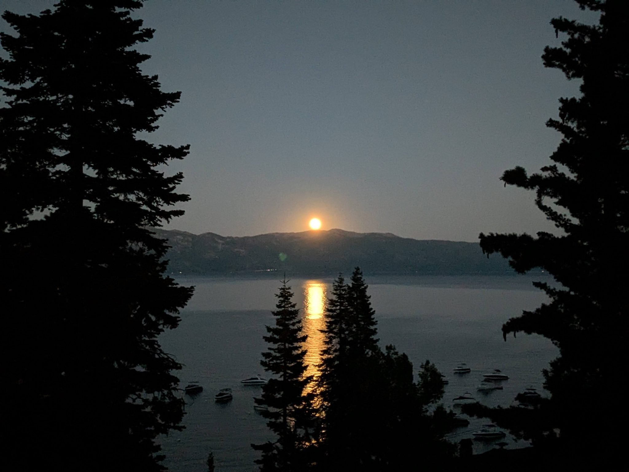 Moonrise photo over lake